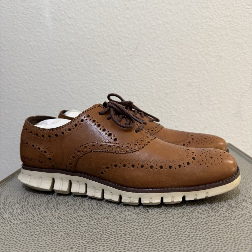 Cole Haan ZeroGrand Wingtip Oxfords - British Tan - 9.5 M - C14493